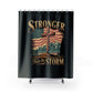 STRONGER THAN THE STORM:  100% Polyester Patriotic Christian Shower Curtain - FREE SHIPPING