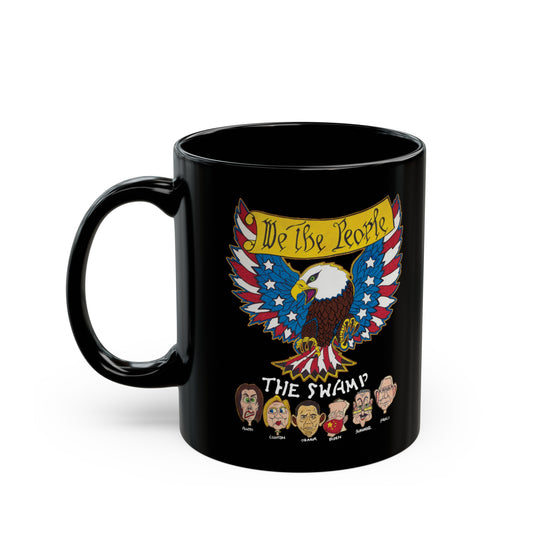 WE THE PEOPLE vs THE SWAMP Patriotic Ceramic Coffee Mug (one 11oz mug)