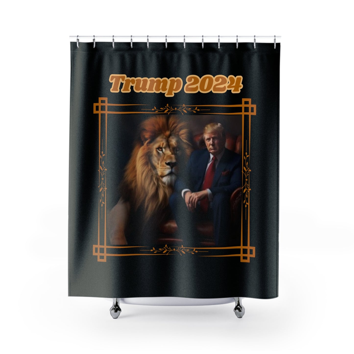 TRUMP 2024:  100% Polyester Patriotic Trump Shower Curtain - FREE SHIPPING