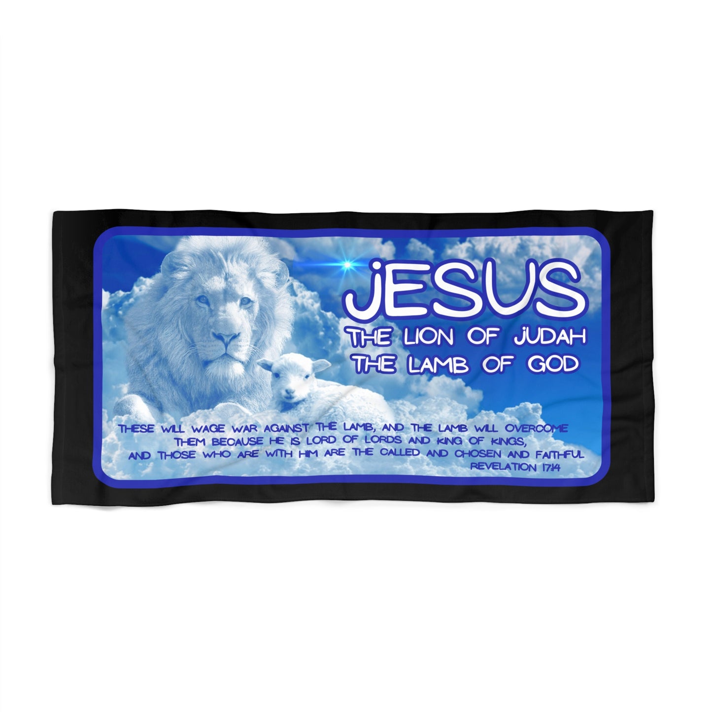 THE LION & THE LAMB:  X-tra Large Beach Towel (36"x72") - FREE SHIPPING