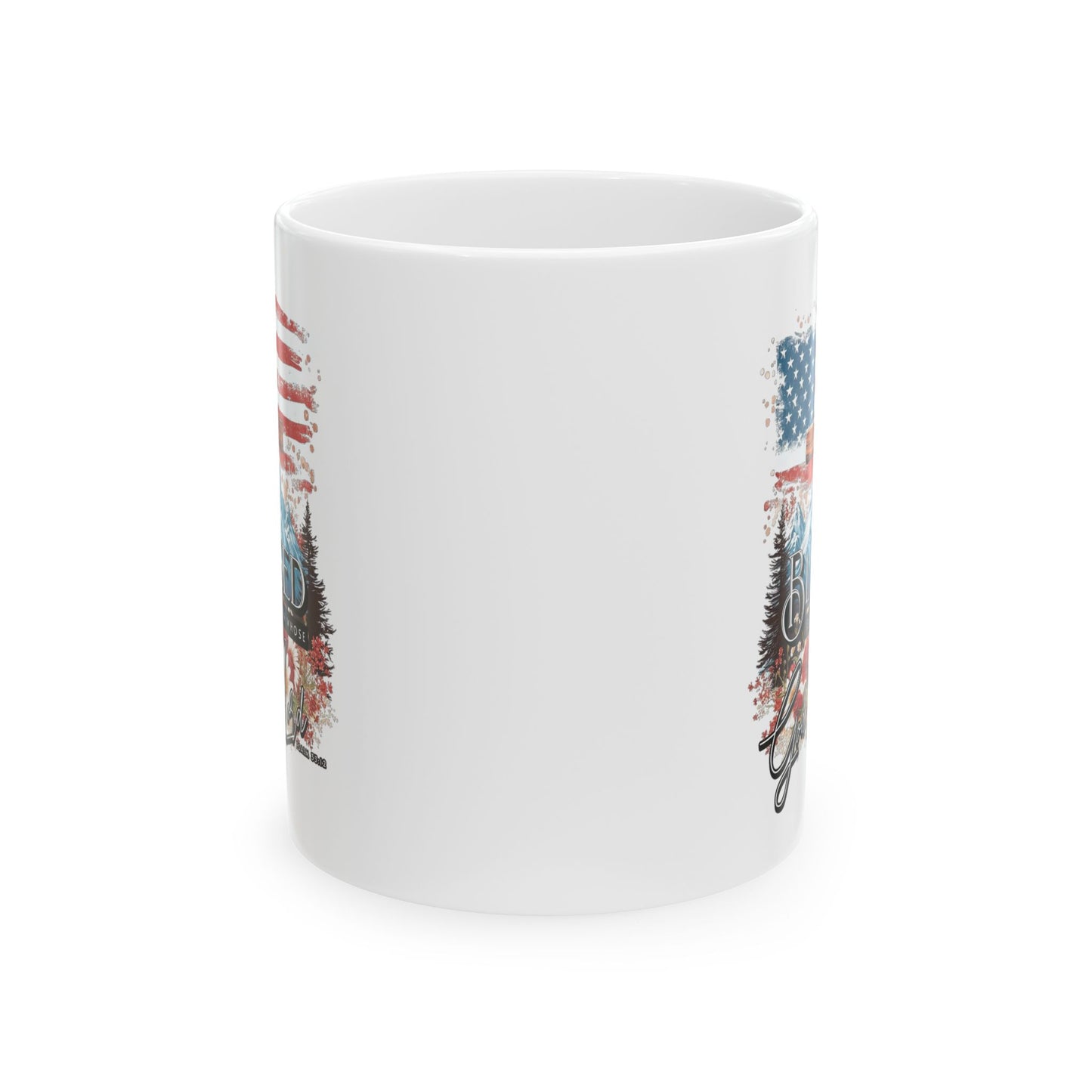 BLESSED IS THE NATION Patriotic Christian Ceramic Coffee Mug (11oz, 15oz)