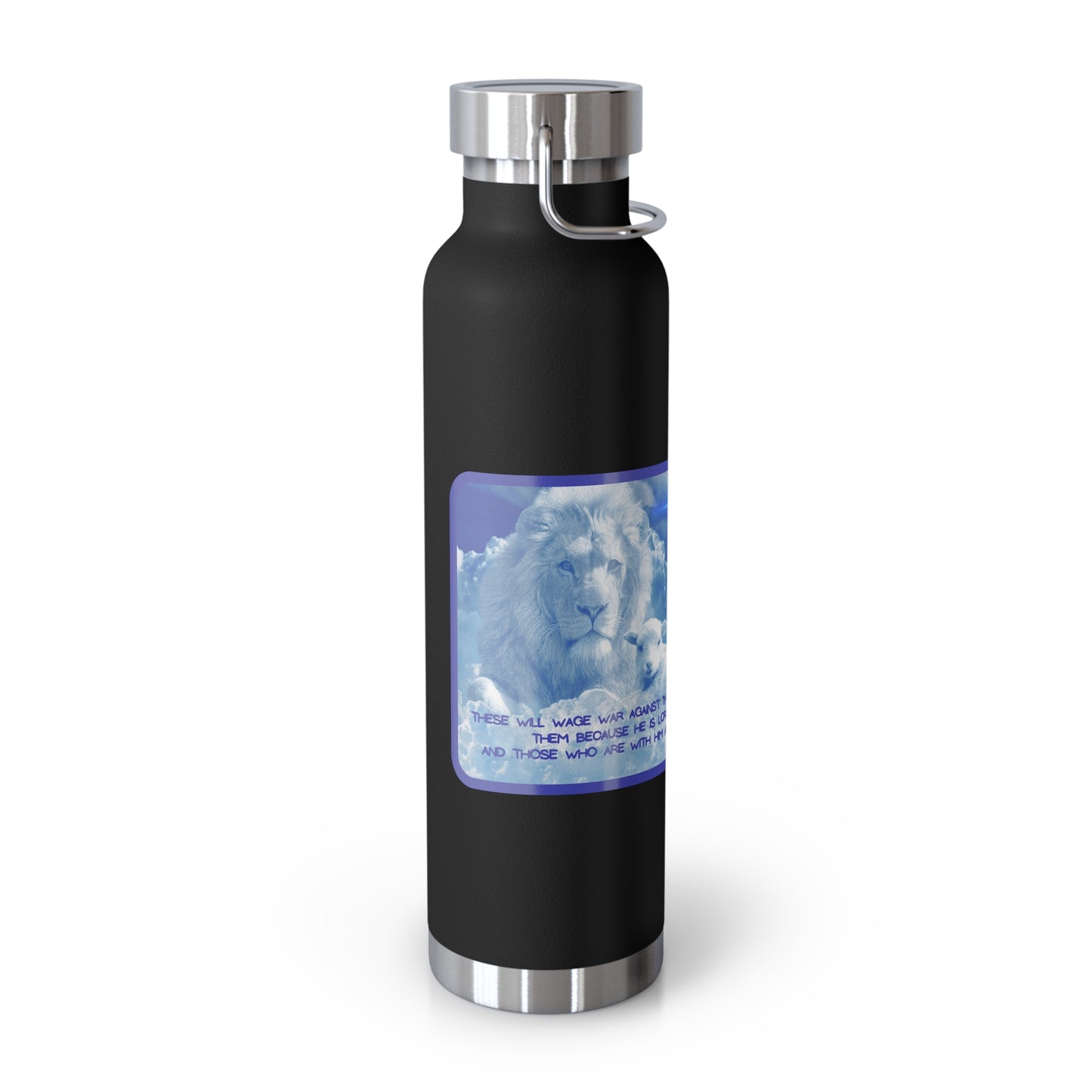 ..THE LION & THE LAMB:  22oz Copper Vacuum Insulated Patriotic Water Bottle - FREE SHIPPING