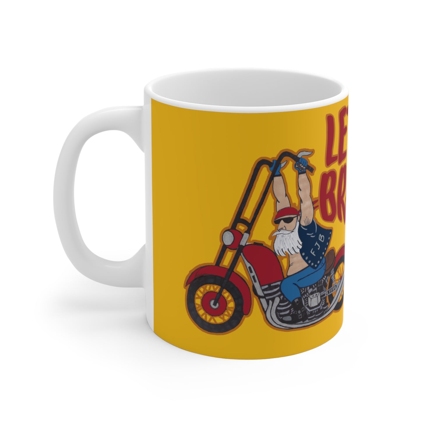 LET'S GO BRANDON Biker's Ceramic Coffee Mug (one 11oz mug)