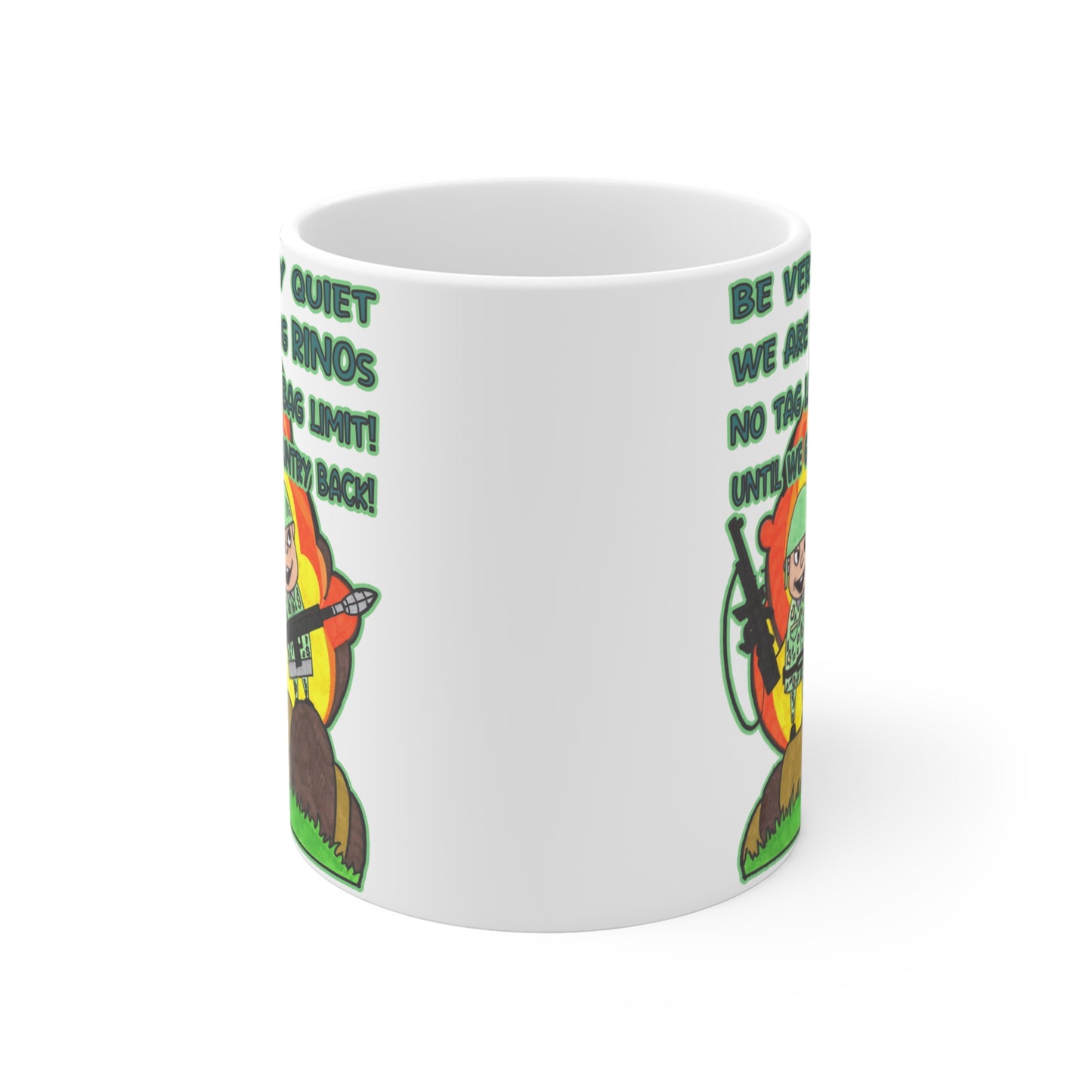 Hunting RINOs Patriotic Ceramic Coffee Mug (one 11oz mug)