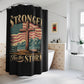 STRONGER THAN THE STORM:  100% Polyester Patriotic Christian Shower Curtain - FREE SHIPPING