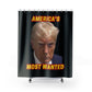 TRUMP MUG SHOT:  100% Polyester Patriotic Trump Shower Curtain - FREE SHIPPING