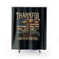 GOD IS IN CONTROL:  100% Polyester Patriotic Christian Shower Curtain - FREE SHIPPING