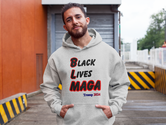 .. BLACK LIVES MAGA Heavy Weight Patriotic Biker Hoodie (S-5XL):  Men's Gildan 18500 - FREE SHIPPING