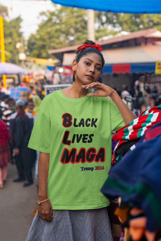 . BLACK LIVES MAGA Plus Size Heavy Weight Patriotic T-Shirt (S-5XL):  Women's Hanes Beefy-T® - FREE SHIPPING