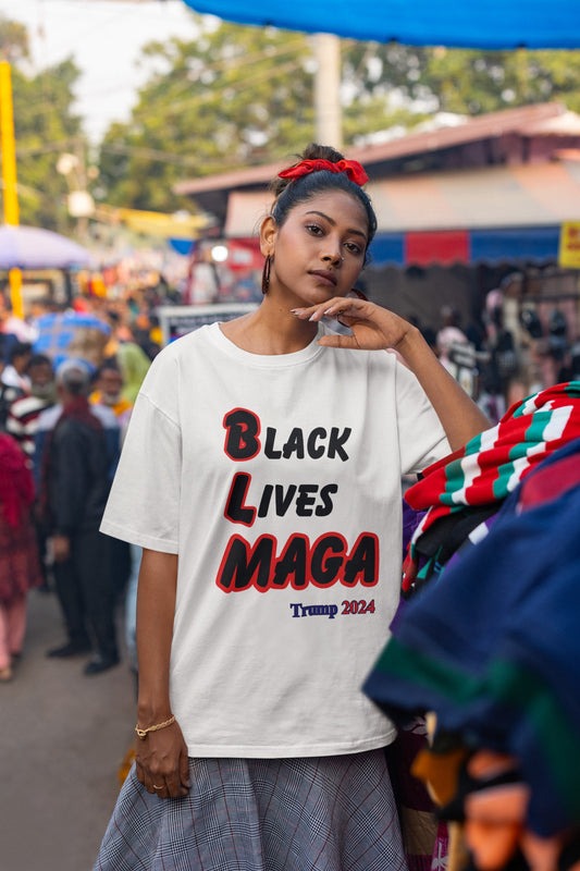 . BLACK LIVES MAGA Plus Size Heavy Weight Patriotic T-Shirt (S-5XL):  Women's Hanes Beefy-T® - FREE SHIPPING