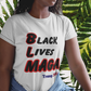 .. BLACK LIVES MAGA Semi-Fitted Patriotic T-Shirt (S-3XL):  Women's Gildan 5000L - FREE SHIPPING