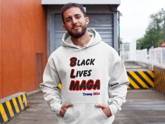 .. BLACK LIVES MAGA Heavy Weight Patriotic Biker Hoodie (S-5XL):  Men's Gildan 18500 - FREE SHIPPING