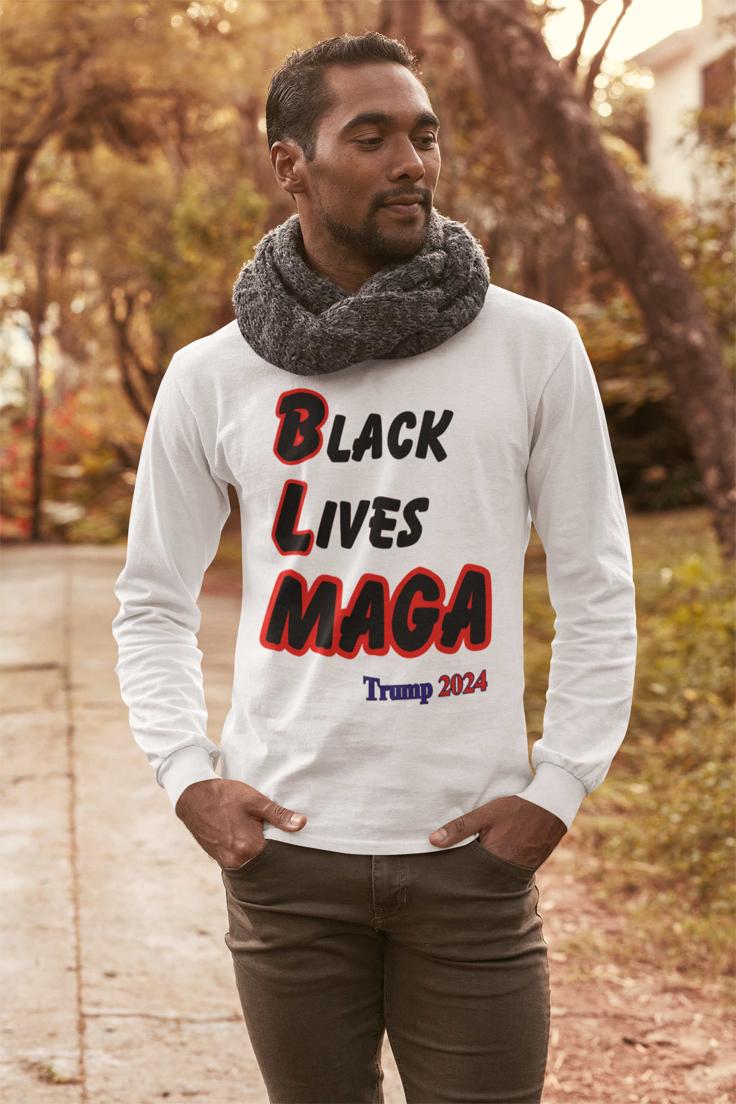 ... BLACK LIVES MAGA Fitted Light Weight Patriotic Biker Long Sleeve T-Shirt (XS-3XL):  Men's Bella+Canvas 3501 - FREE SHIPPING