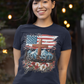 BLESSED IS THE NATION Fitted Patriotic Christian T-Shirt (S-2XL):  Women's Bella+Canvas 6004 - FREE SHIPPING