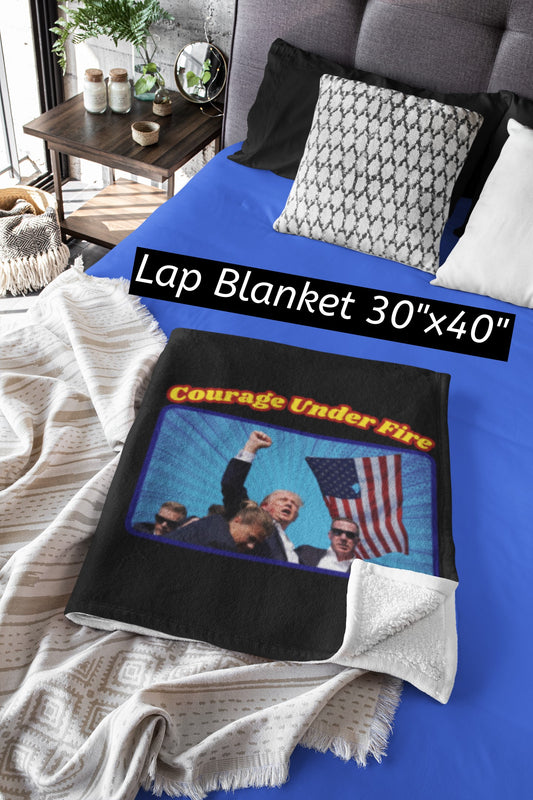 .COURAGE UNDER FIRE Trump Assassination Light Weight Velveteen Plush Blanket (3 sizes available) - FREE SHIPPING