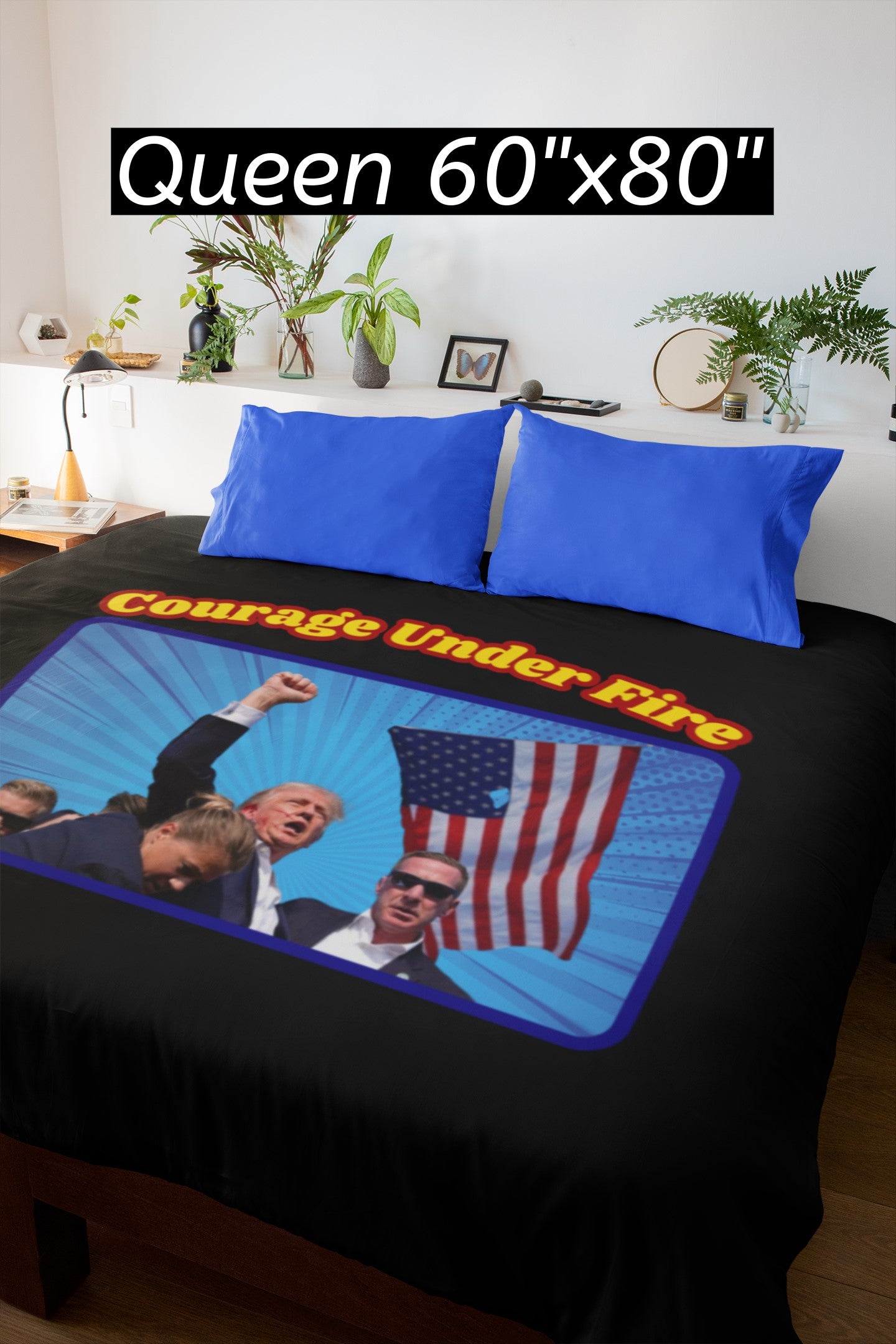 .COURAGE UNDER FIRE Trump Assassination Light Weight Velveteen Plush Blanket (3 sizes available) - FREE SHIPPING