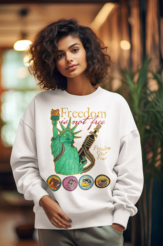 ... FREEDOM IS NOT FREE Heavy Weight Patriotic Sweatshirt (S-5XL):  Women's Gildan 18000 - FREE SHIPPING