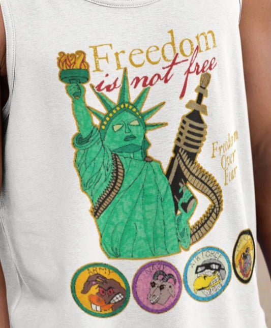 . FREEDOM IS NOT FREE Patriotic Military Tank Top (XS-2XL):  Men's Bella+Canvas 3480 - FREE SHIPPING
