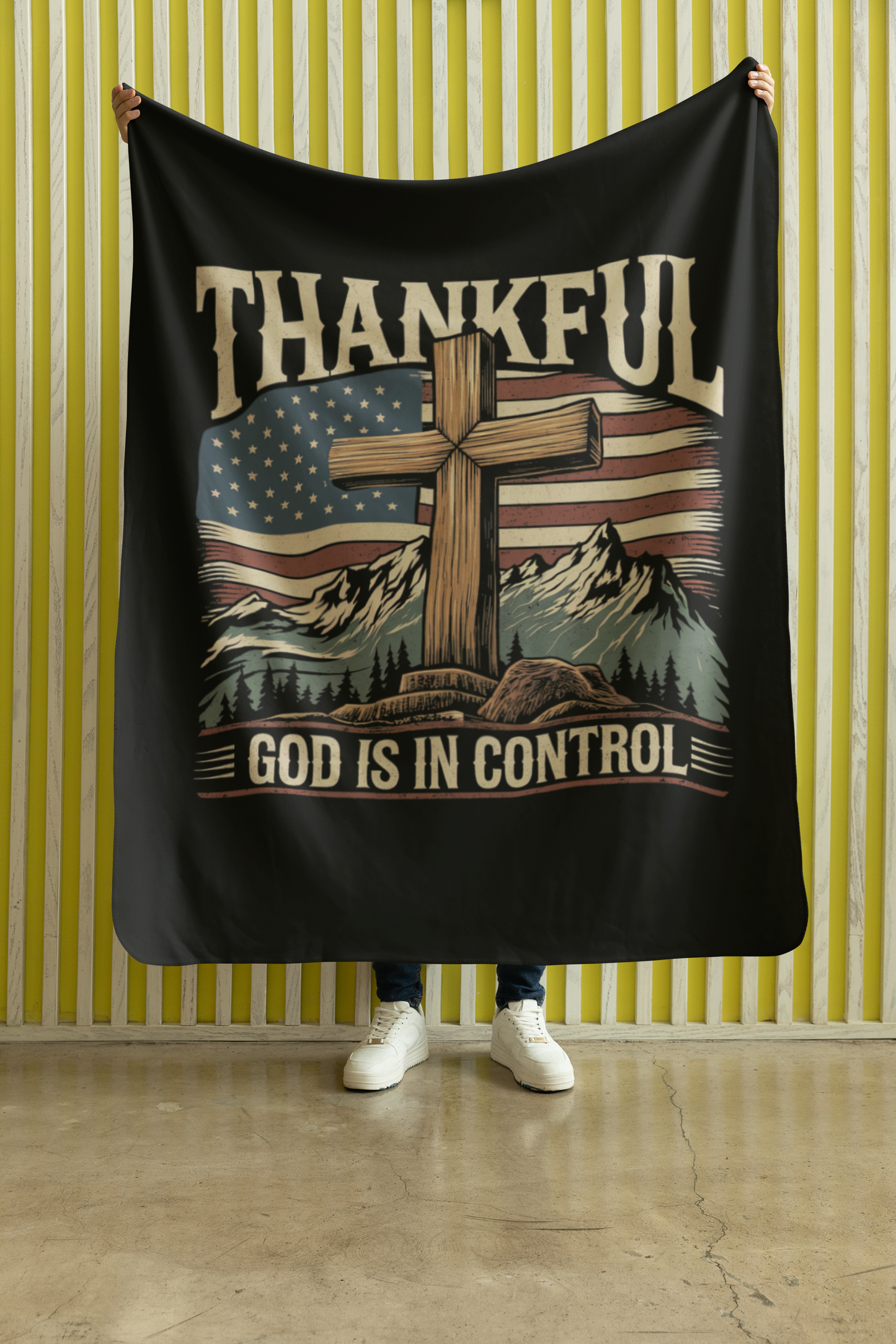 GOD IS IN CONTROL Light Weight Velveteen Plush Blanket (3 sizes available) - FREE SHIPPING