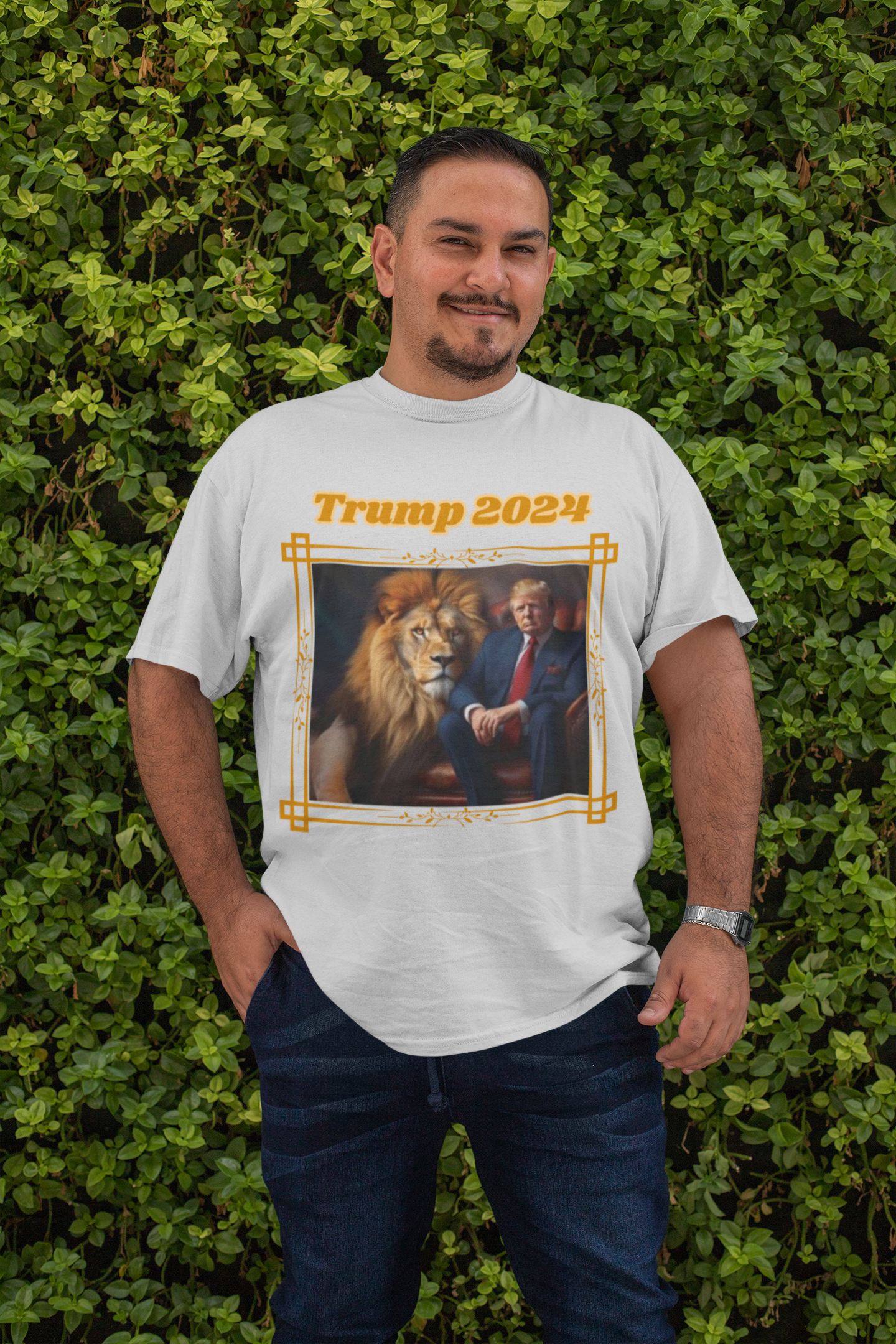 . TRUMP 2024 Plus Size Heavy Weight Patriotic T-Shirt (S-5XL):  Men's Hanes Beefy-T® - FREE SHIPPING