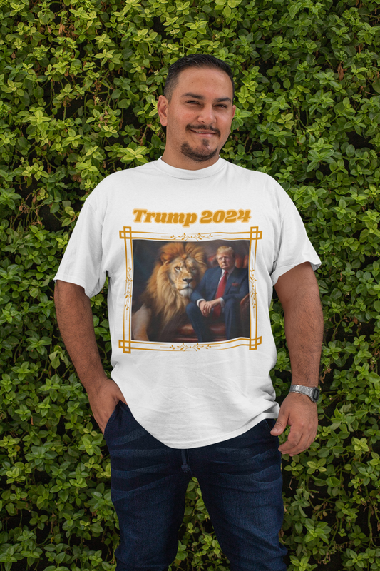 . TRUMP 2024 Plus Size Heavy Weight Patriotic T-Shirt (S-5XL):  Men's Hanes Beefy-T® - FREE SHIPPING