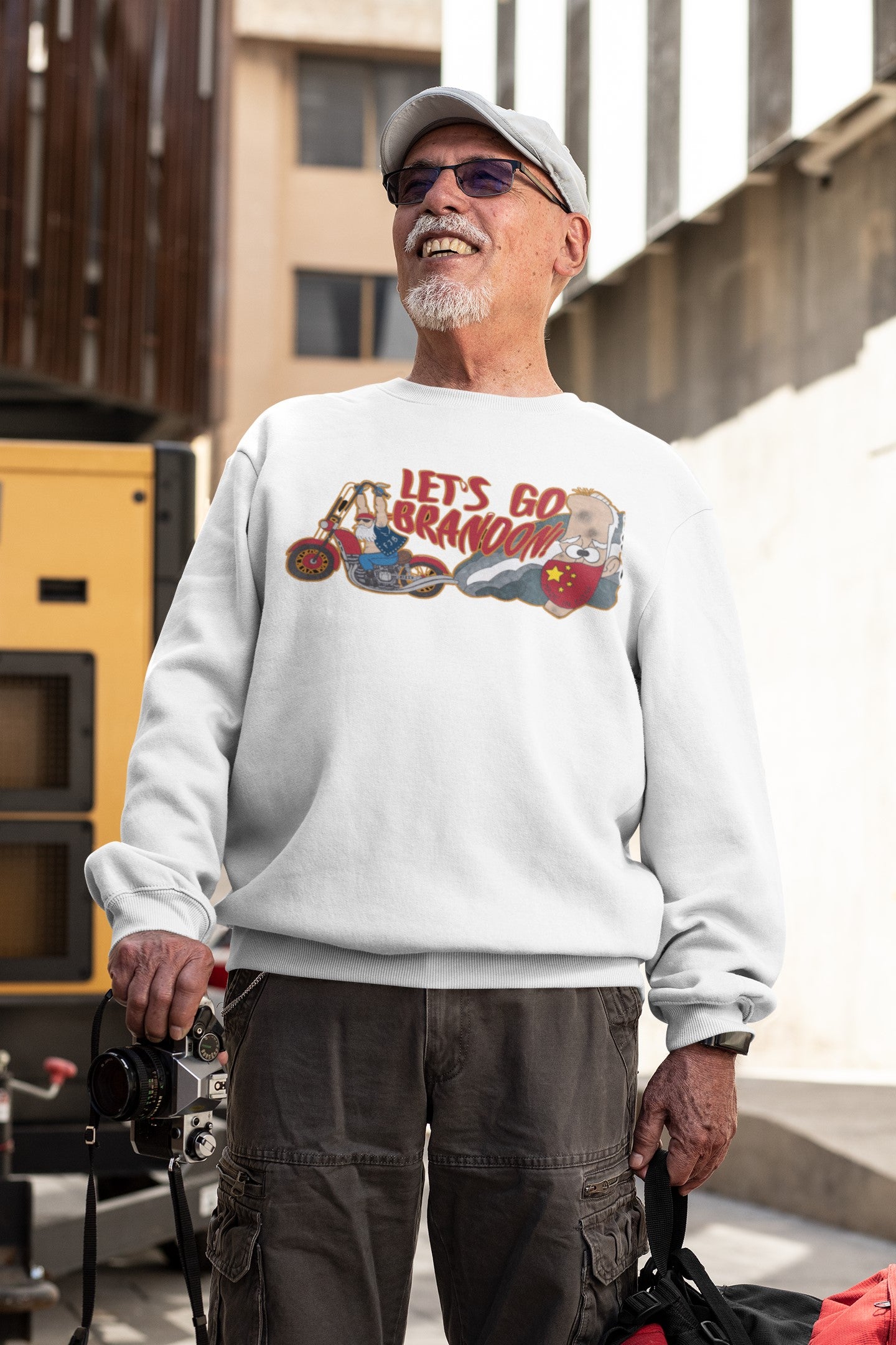 . LET'S GO BRANDON Heavy Weight Patriotic Biker Sweatshirt (S-5XL):  Men's Gildan 18000 - FREE SHIPPING