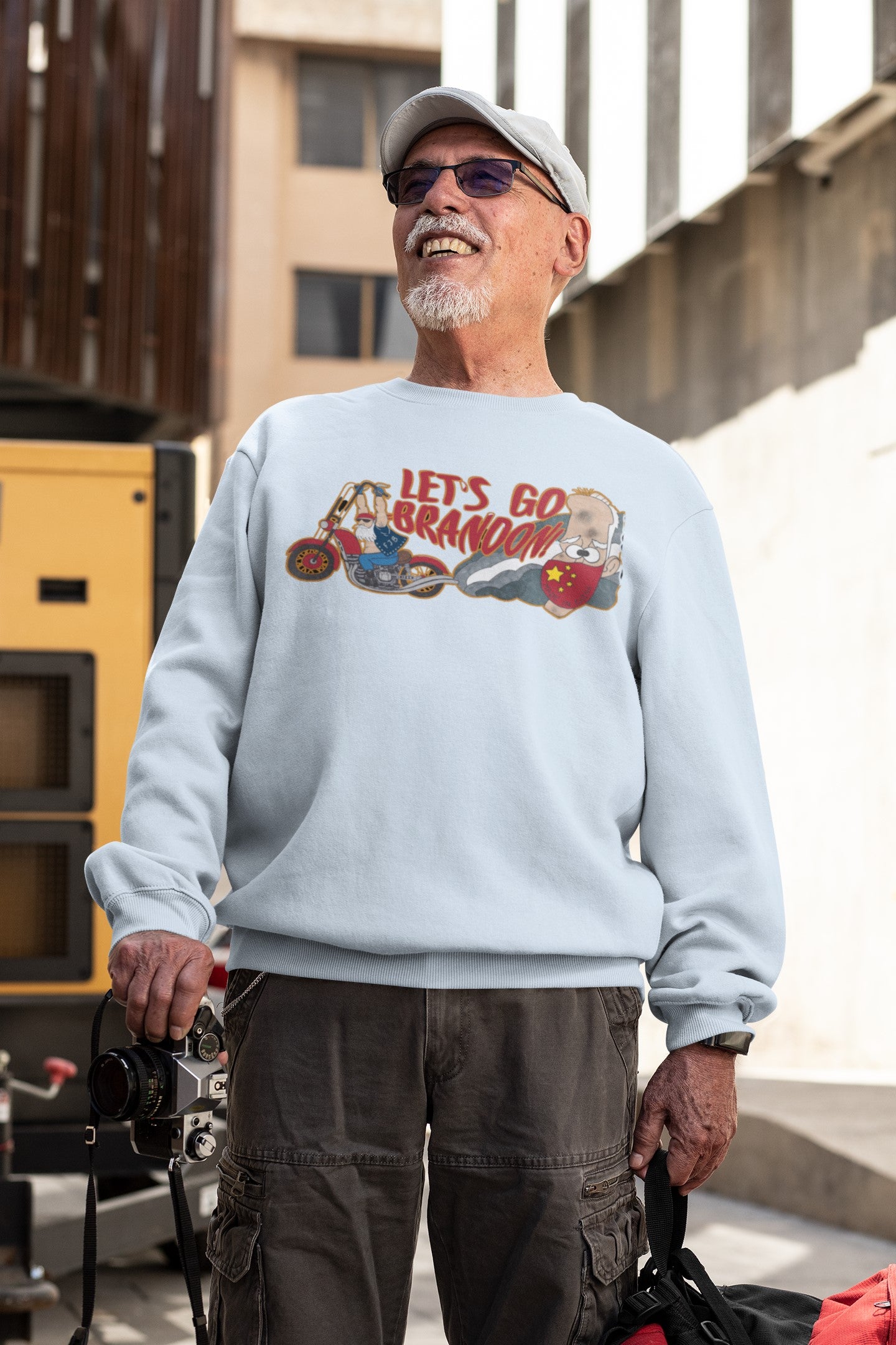 . LET'S GO BRANDON Heavy Weight Patriotic Biker Sweatshirt (S-5XL):  Men's Gildan 18000 - FREE SHIPPING