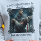 .. LADY LIBERTY DOWN Heavy Weight Patriotic Military Hoodie (S-5XL):  Men's Gildan 18500 - FREE SHIPPING