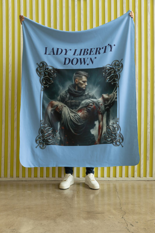 .LADY LIBERTY DOWN Light Weight Velveteen Plush Blanket (3 sizes available) - FREE SHIPPING