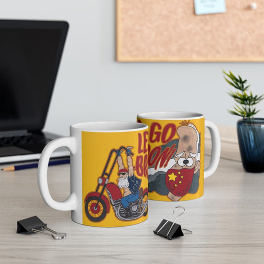 LET'S GO BRANDON Biker's Ceramic Coffee Mug (one 11oz mug)