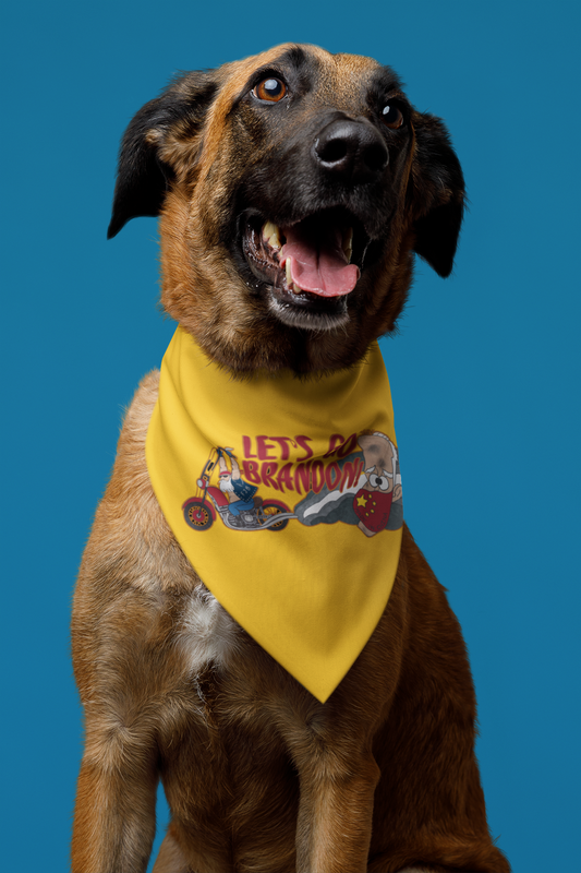 LET'S GO BRANDON - Large Size Dog Bandana (Collar Size 14-23"  Weight 50-75lbs)