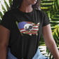 .. NEVER FORGOTTEN Semi-Fitted Patriotic T-Shirt (S-3XL):  Women's Gildan 5000L - FREE SHIPPING
