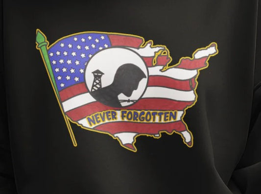 ... NEVER FORGOTTEN Heavy Weight Patriotic Sweatshirt (S-5XL):  Women's Gildan 18000 - FREE SHIPPING