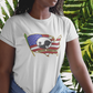 .. NEVER FORGOTTEN Semi-Fitted Patriotic T-Shirt (S-3XL):  Women's Gildan 5000L - FREE SHIPPING