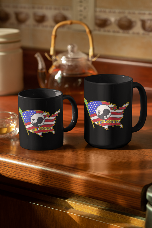 NEVER FORGOTTEN Patriotic Ceramic Coffee Mug (11oz, 15oz) - FREE SHIPPING