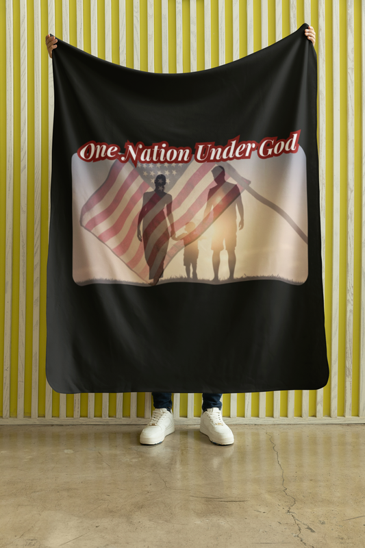 .ONE NATION UNDER GOD Light Weight Velveteen Plush Blanket (3 sizes available) - FREE SHIPPING