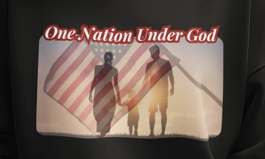 ... ONE NATION UNDER GOD Heavy Weight Patriotic Christian Sweatshirt (S-5XL):  Women's Gildan 18000 - FREE SHIPPING