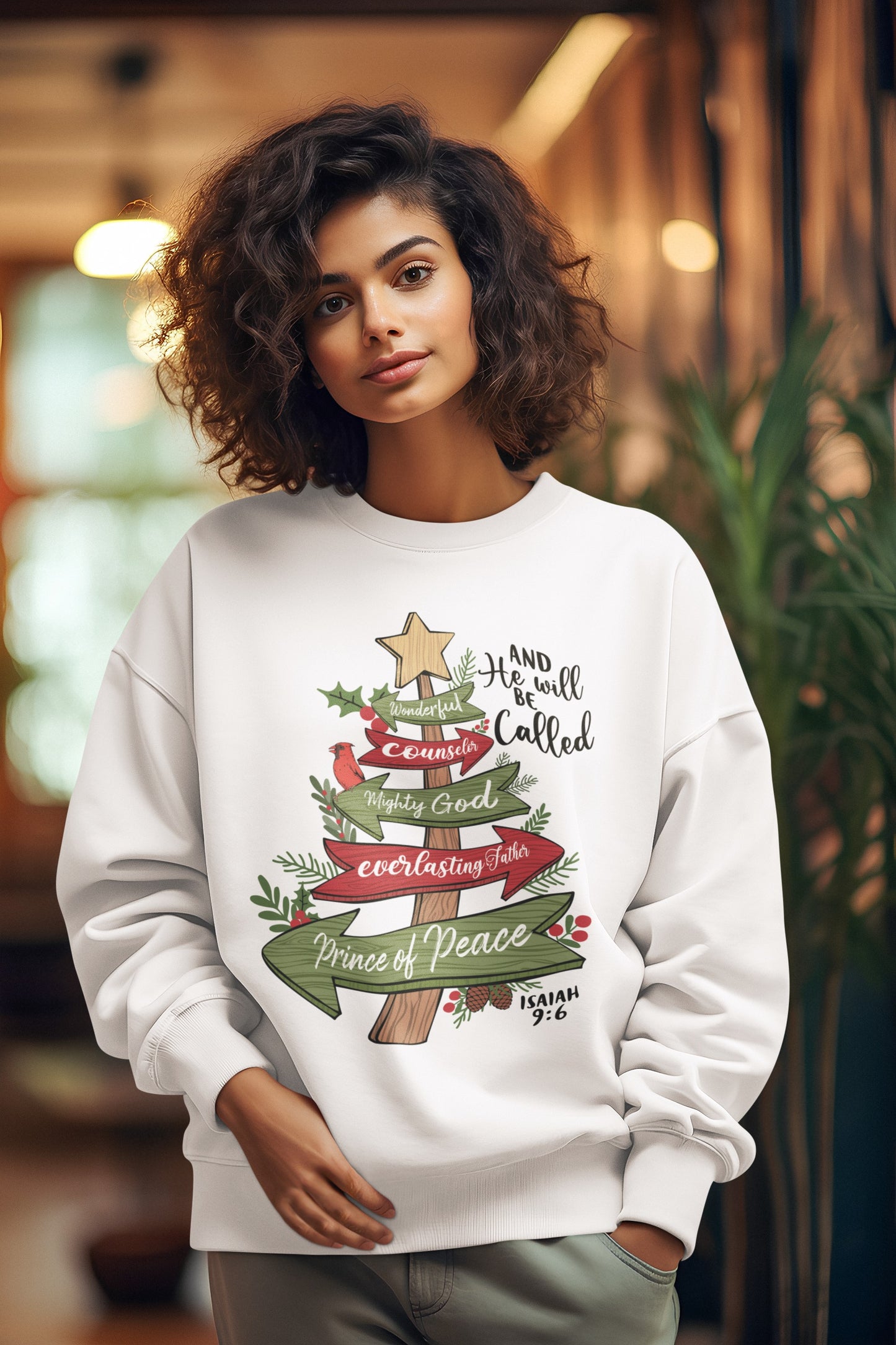 The PRINCE OF PEACE Heavy Weight Christmas Sweatshirt (S-5XL):  Women's Gildan 18000