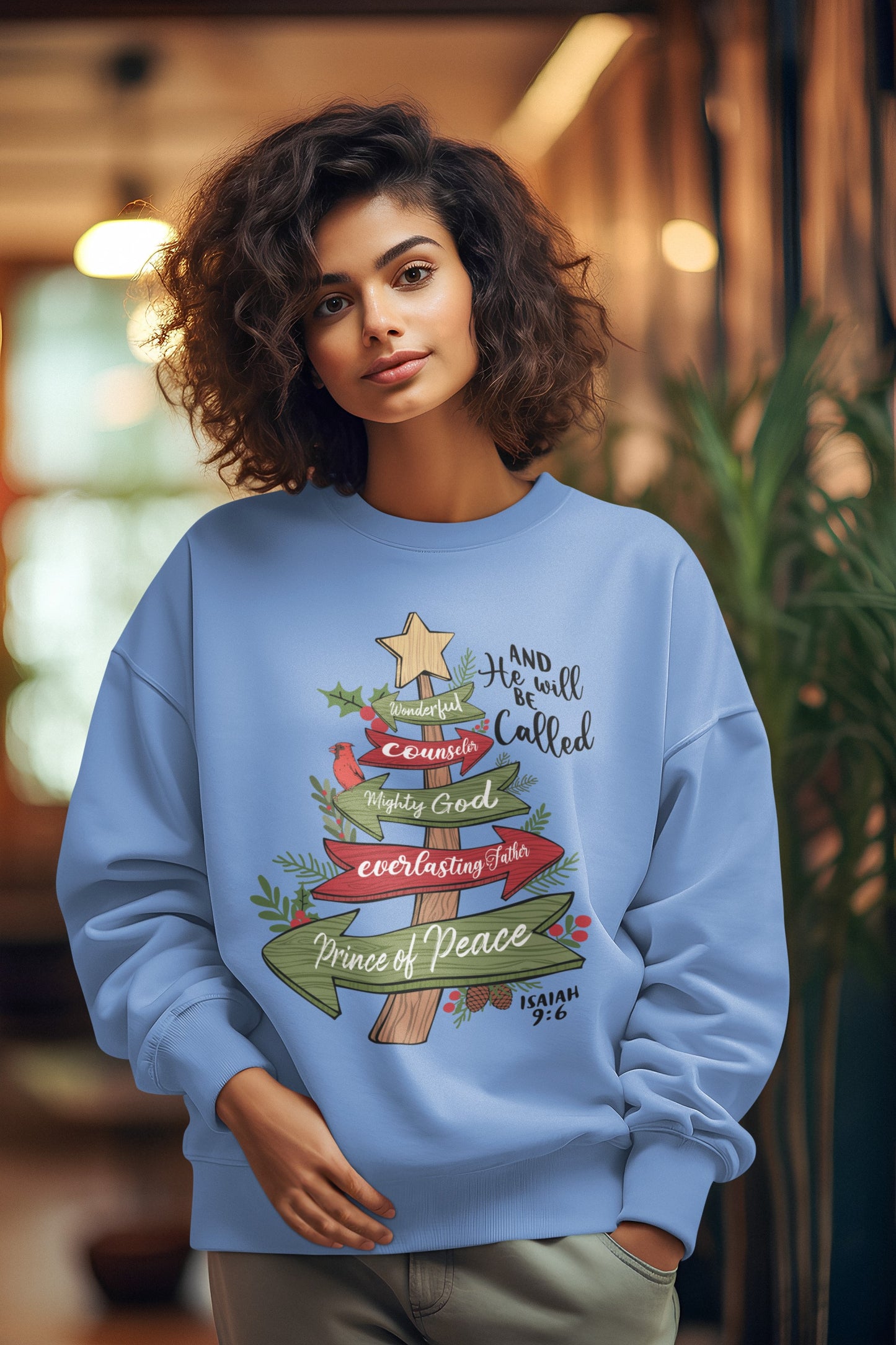 The PRINCE OF PEACE Heavy Weight Christmas Sweatshirt (S-5XL):  Women's Gildan 18000