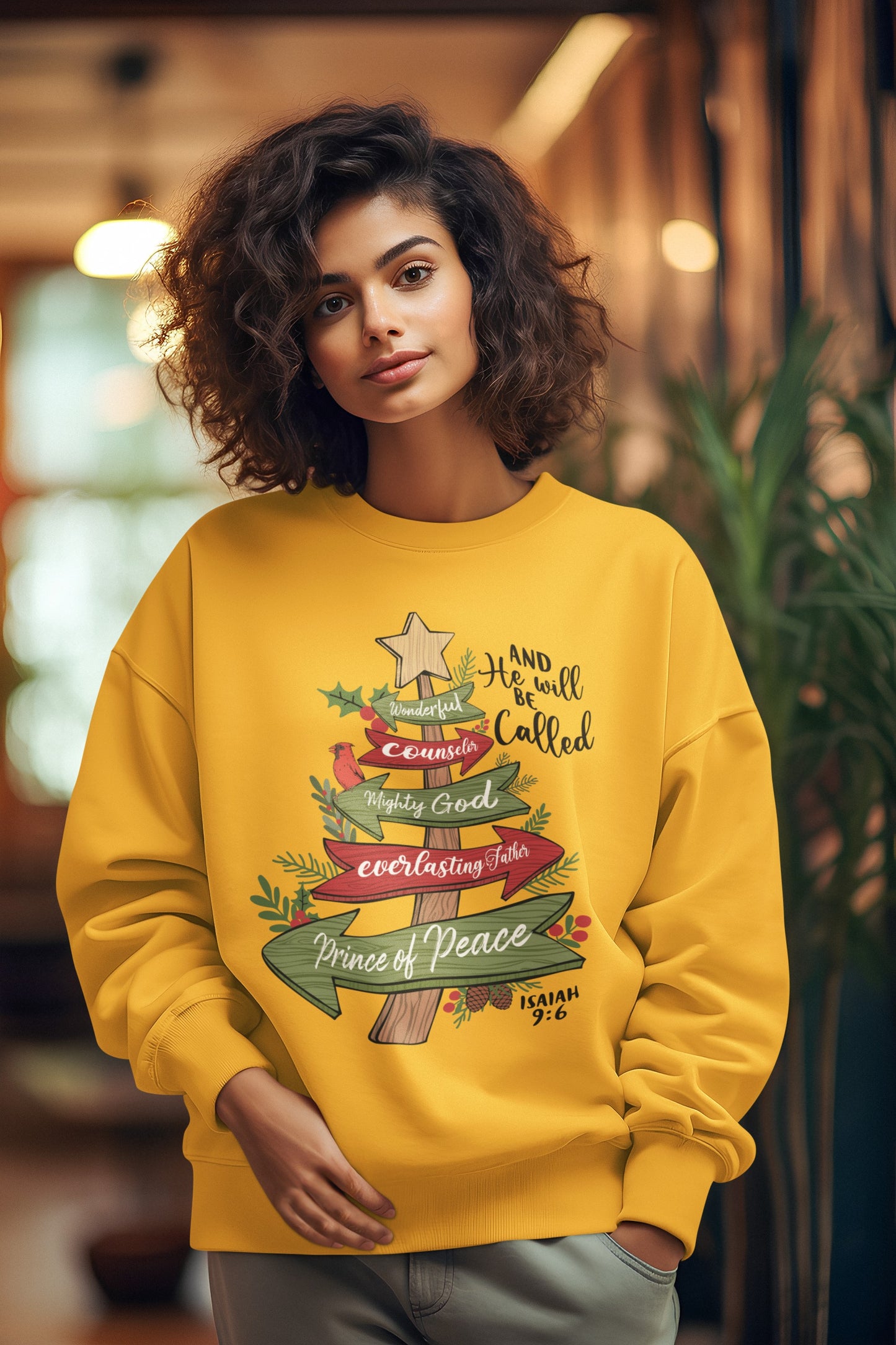 The PRINCE OF PEACE Heavy Weight Christmas Sweatshirt (S-5XL):  Women's Gildan 18000