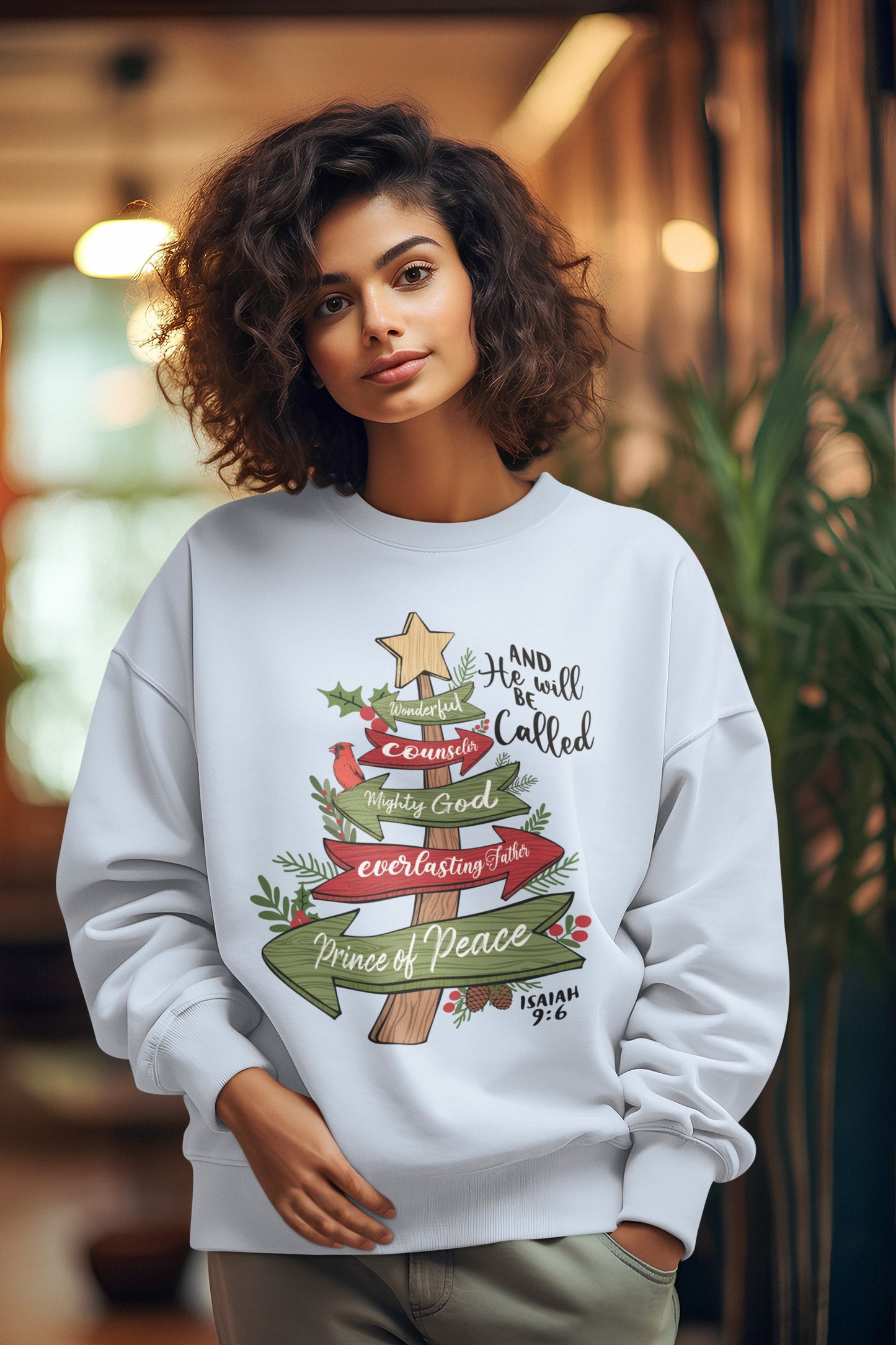 The PRINCE OF PEACE Heavy Weight Christmas Sweatshirt (S-5XL):  Women's Gildan 18000