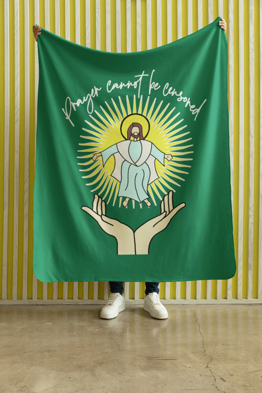 .PRAYER CANNOT BE CENSORED Light Weight Velveteen Plush Blanket (3 sizes available) - FREE SHIPPING