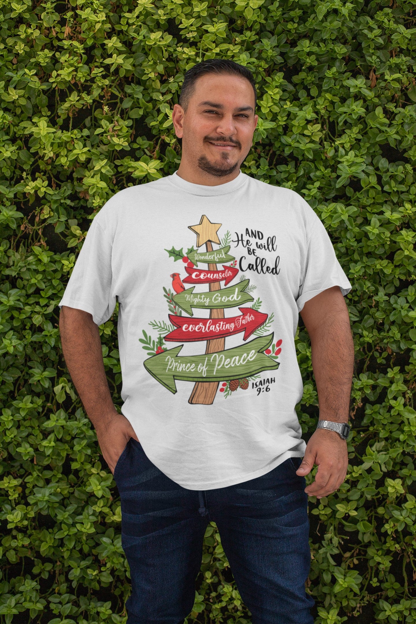 The PRINCE OF PEACE Plus Size Heavy Weight Christmas T-Shirt (S-5XL):  Men's Hanes Beefy-T® - FREE SHIPPING