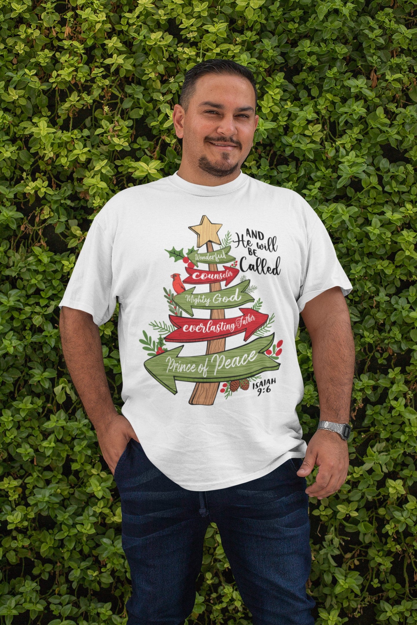 The PRINCE OF PEACE Plus Size Heavy Weight Christmas T-Shirt (S-5XL):  Men's Hanes Beefy-T® - FREE SHIPPING