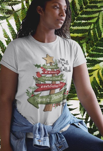 The PRINCE OF PEACE Semi-Fitted Christmas T-Shirt (S-3XL):  Women's Gildan 5000L - FREE SHIPPING