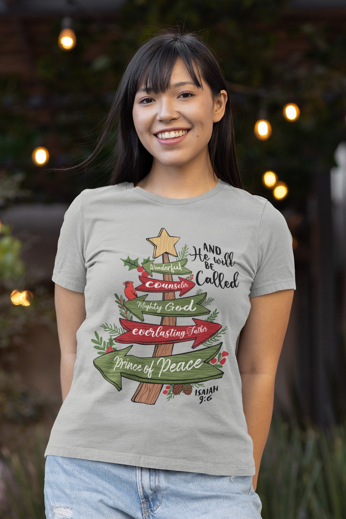 The PRINCE OF PEACE Fitted Christmas T-Shirt (S-2XL):  Women's Bella+Canvas 6004 - FREE SHIPPING