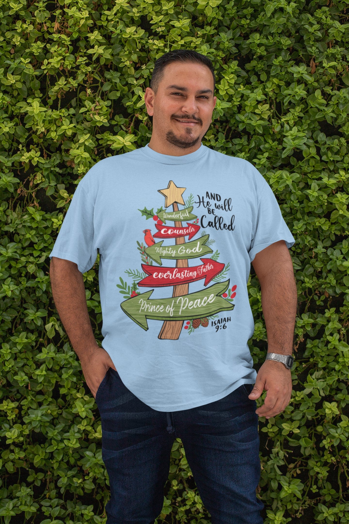 The PRINCE OF PEACE Plus Size Heavy Weight Christmas T-Shirt (S-5XL):  Men's Hanes Beefy-T® - FREE SHIPPING