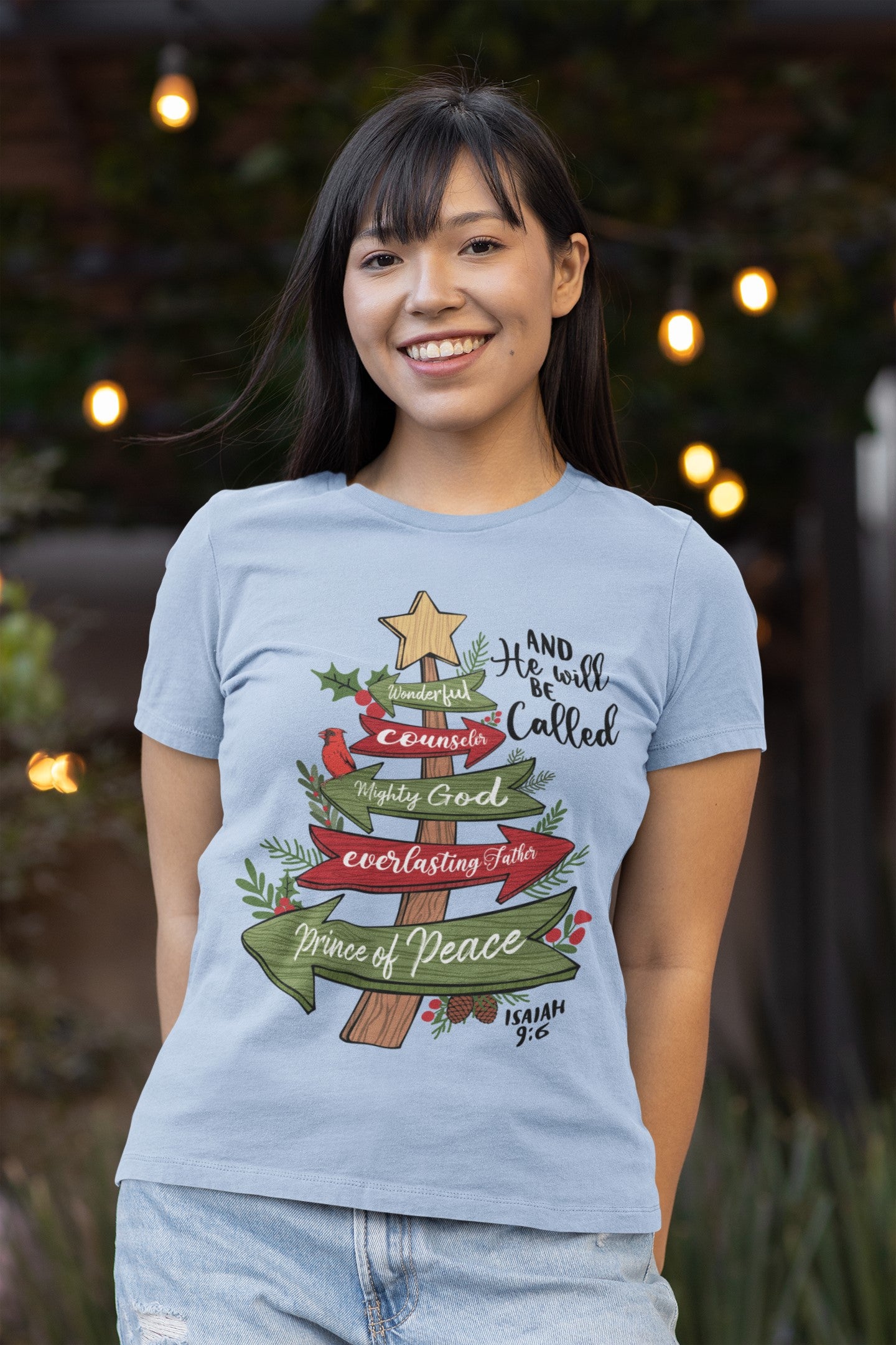 The PRINCE OF PEACE Fitted Christmas T-Shirt (S-2XL):  Women's Bella+Canvas 6004 - FREE SHIPPING