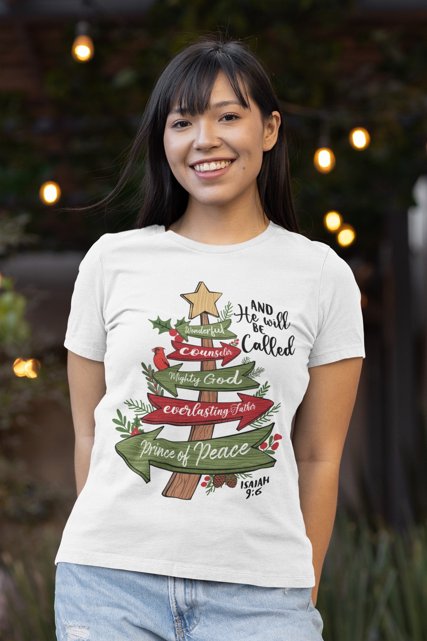 The PRINCE OF PEACE Fitted Christmas T-Shirt (S-2XL):  Women's Bella+Canvas 6004 - FREE SHIPPING