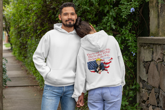 THEY'RE AFTER YOU Heavy Weight Patriotic Hoodie (S-5XL):  Men's & Women's Gildan 18500 - FREE SHIPPING